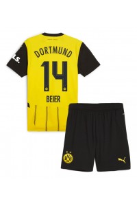 Fotbalové Dres Borussia Dortmund Maximilian Beier #14 Dětské Domácí Oblečení 2024-25 Krátký Rukáv (+ trenýrky)